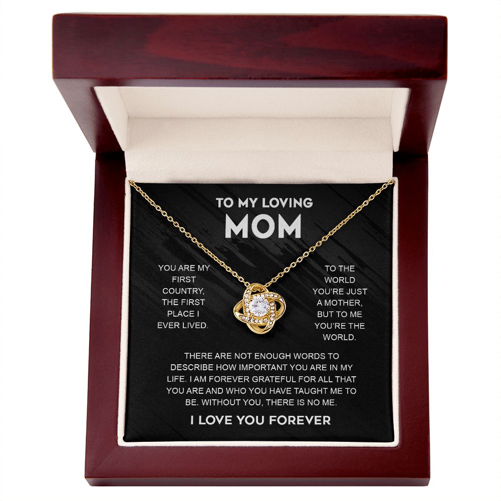 To My Loving Mom | To The World | Best Gift For Your Mother | Love Knot Necklace