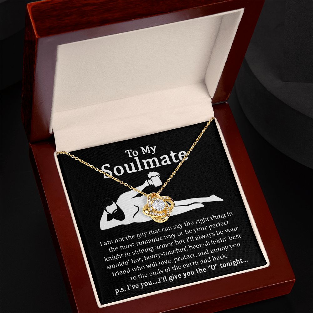 Soulmate I Will Give You The O To Night | Funny Gift For Your Soulmate | Love Knot Necklace