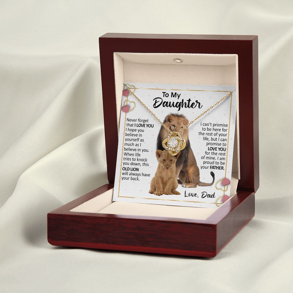 To My Daughter Gift From Dad | Proud To Be Your Father | Love Knot Necklace