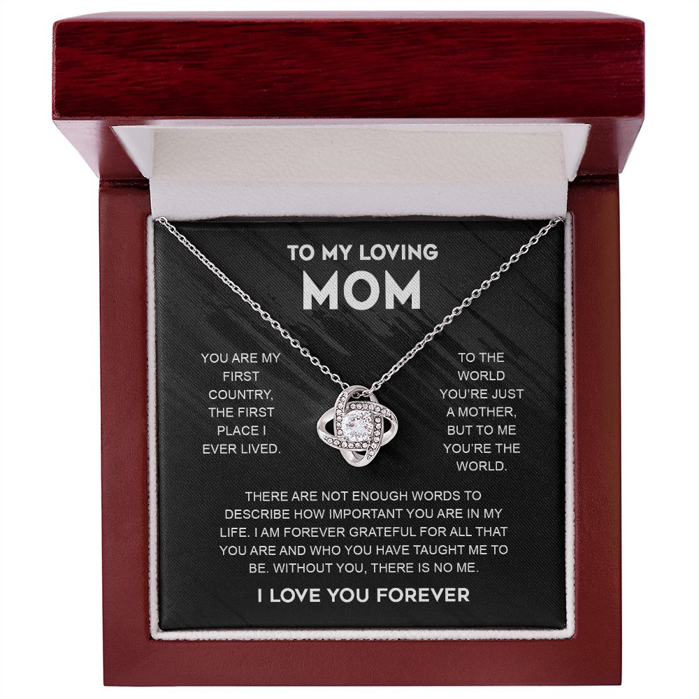 To My Loving Mom | To The World | Best Gift For Your Mother | Love Knot Necklace