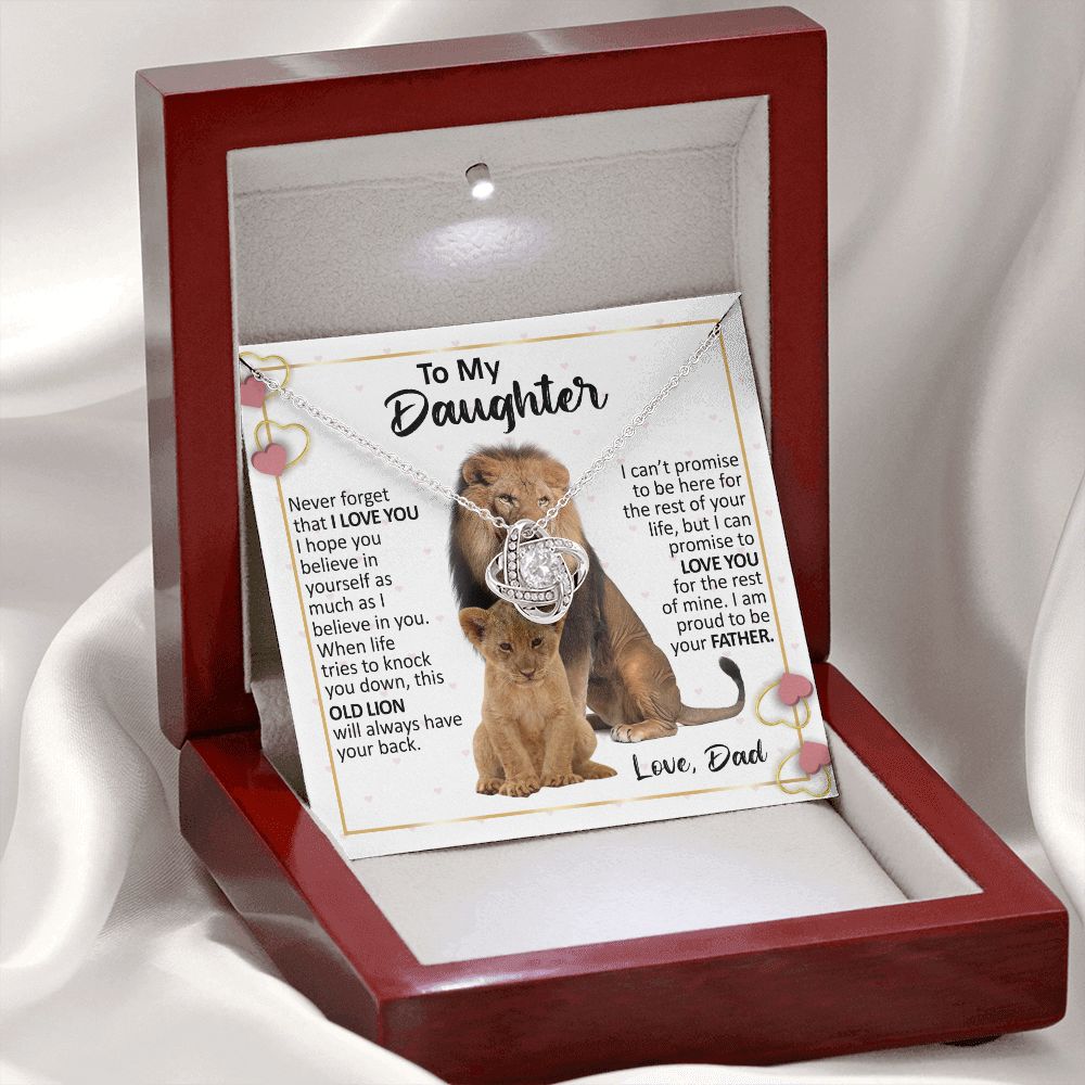 To My Daughter Gift From Dad | Proud To Be Your Father | Love Knot Necklace