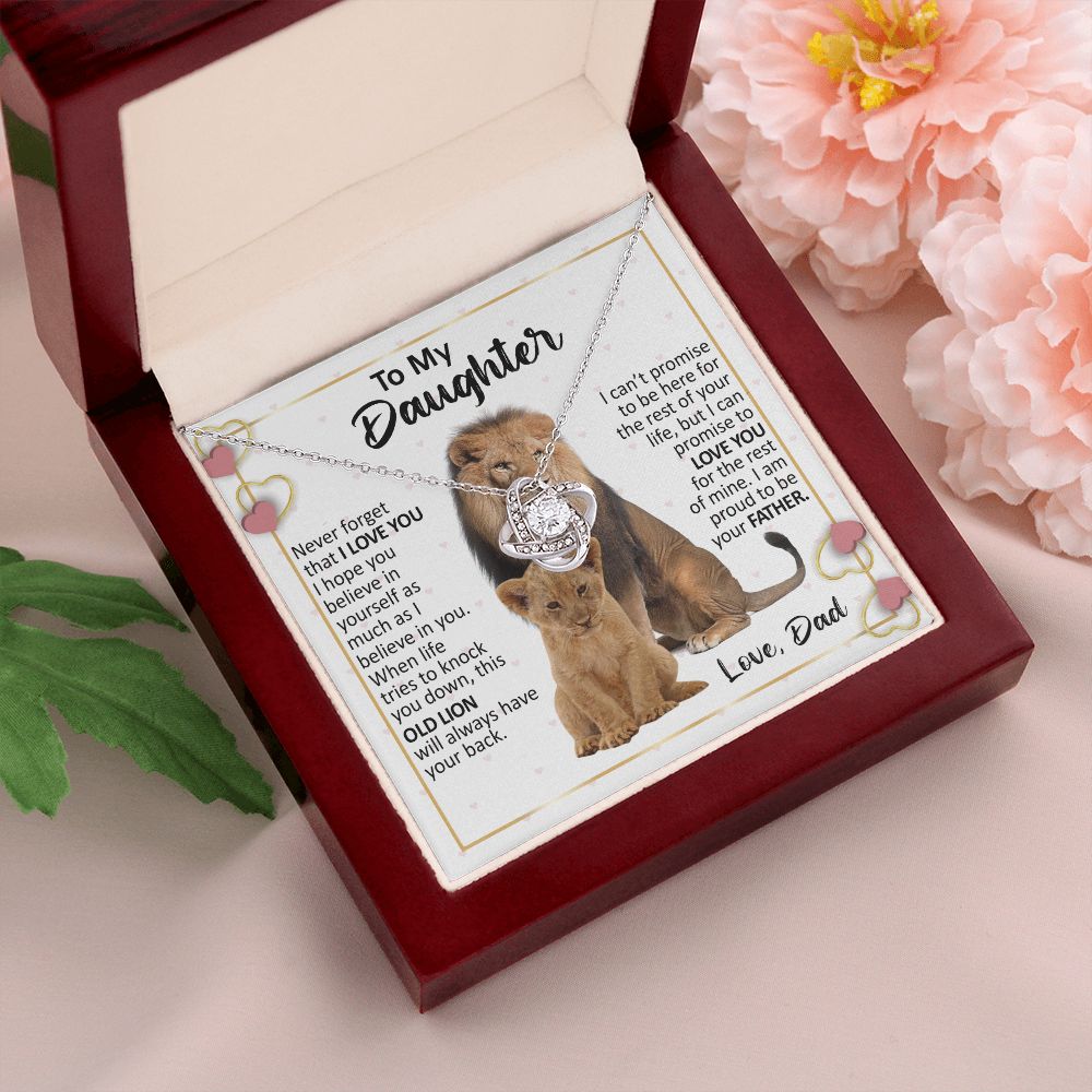 To My Daughter Gift From Dad | Proud To Be Your Father | Love Knot Necklace