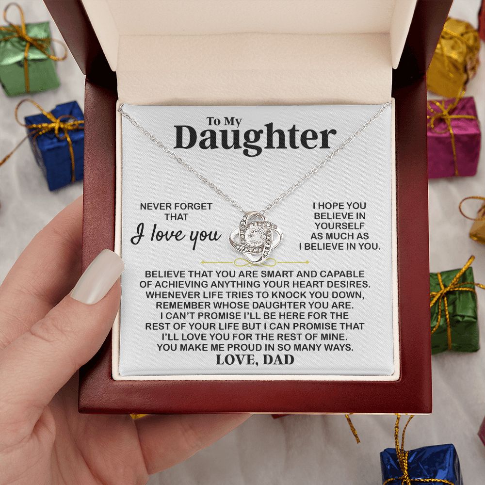 Daughter I Hope You, Love Knot Necklace, Gift For Daughter From Dad