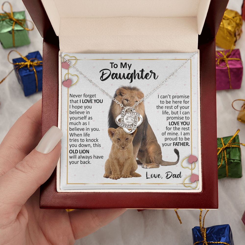 To My Daughter Gift From Dad | Proud To Be Your Father | Love Knot Necklace