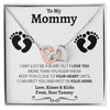 To My Mommy - Love You - Interlocking Hearts Necklace