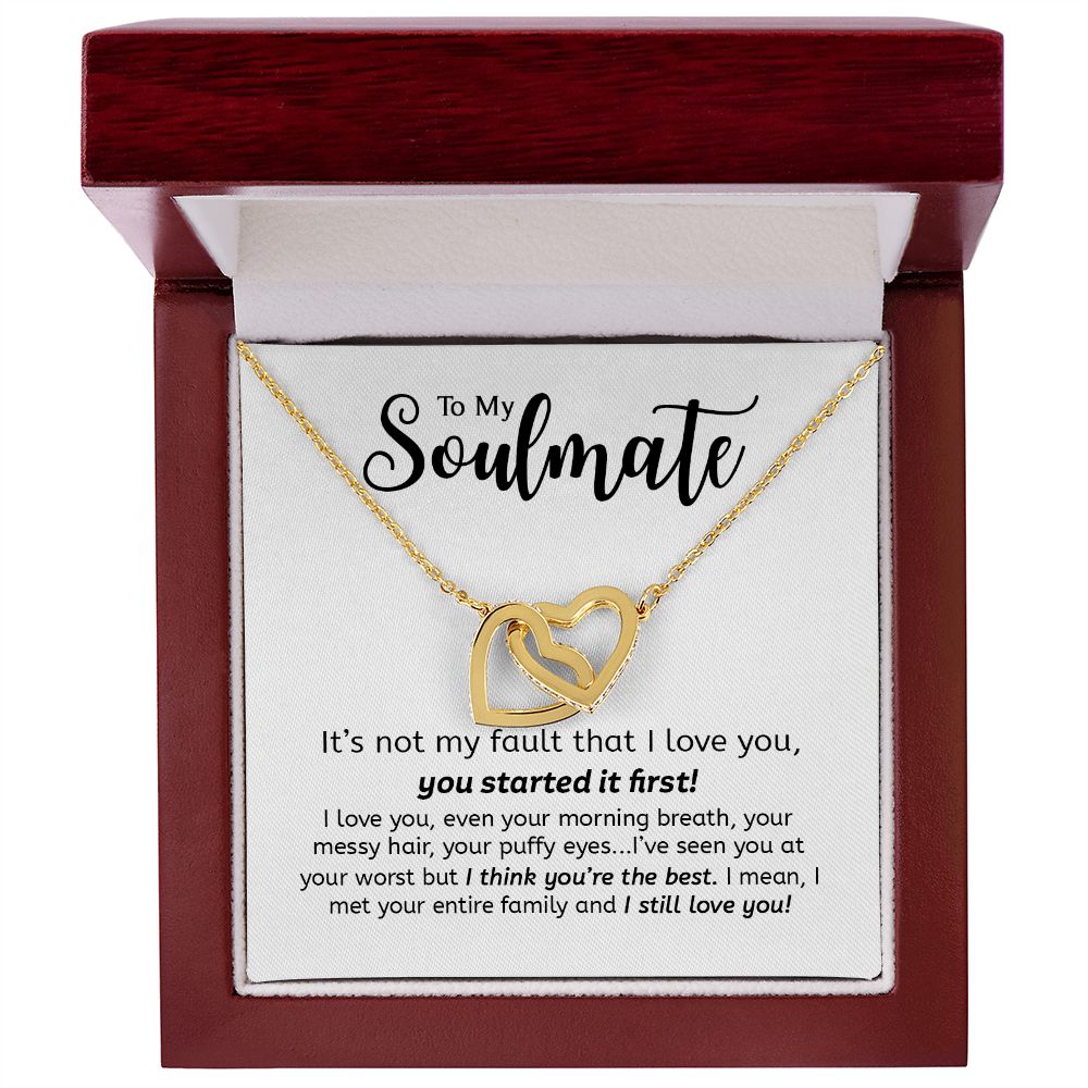Soulmate You Started It First | Gift For Your Soulmate | Interlocking Hearts necklace
