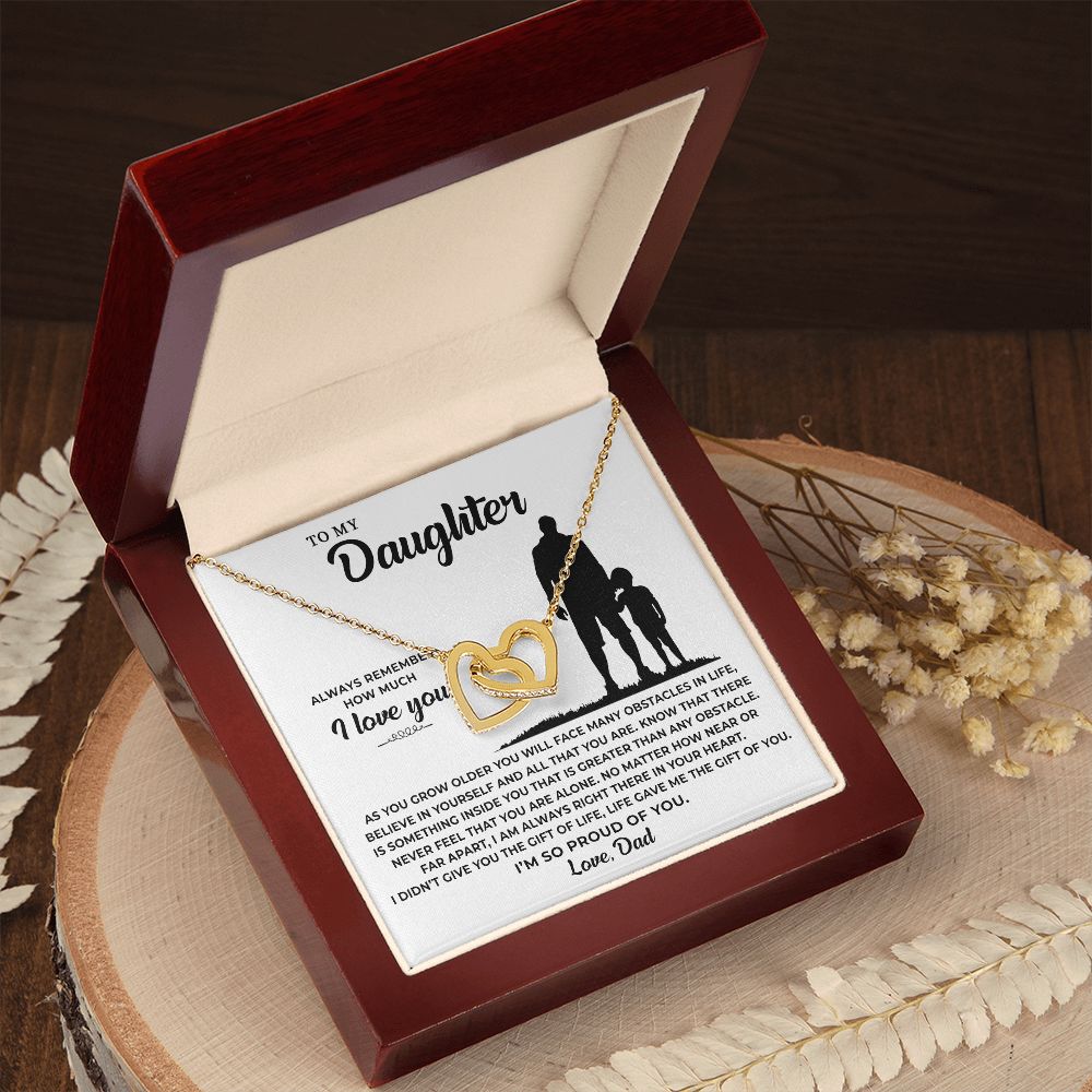 Daughter As You Grow Older, Interlocking Hearts Necklace, Gift For Daughter From Dad