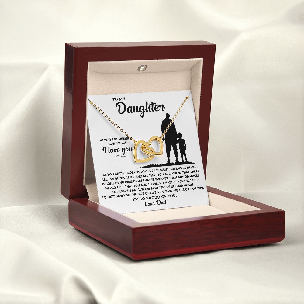 Daughter As You Grow Older, Interlocking Hearts Necklace, Gift For Daughter From Dad