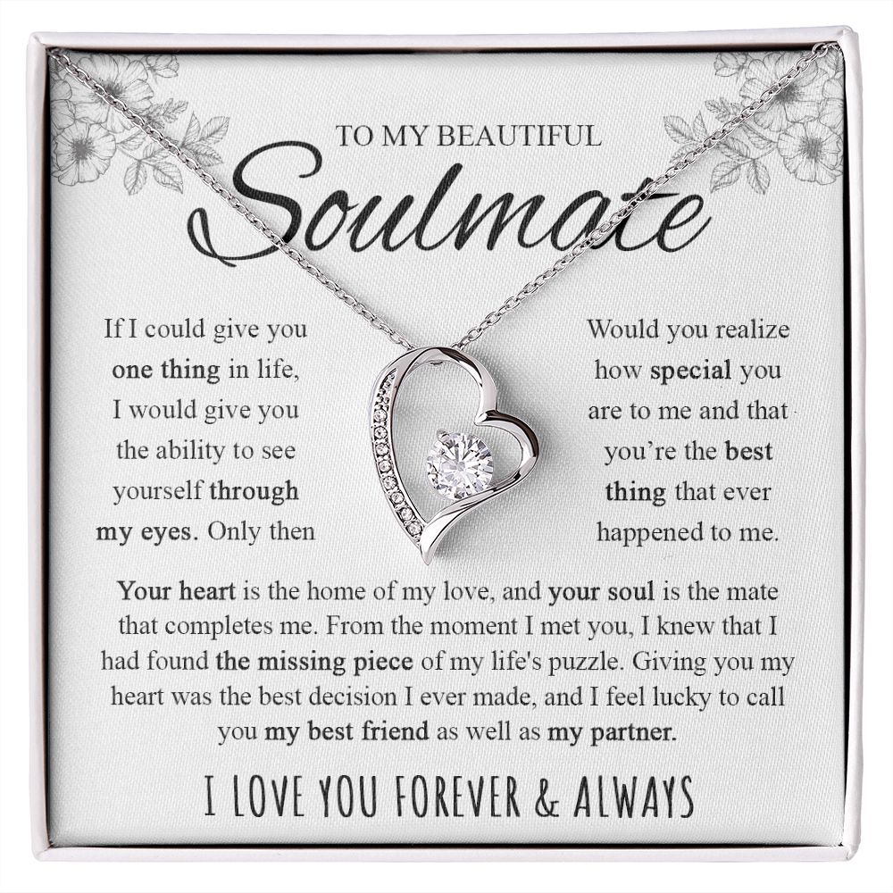 To My Beautiful Soulmate | Your Heart Is The Home Of My Love | Forever Love Necklace
