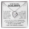 To My Beautiful Soulmate - Missing Piece - Forever Love Necklace