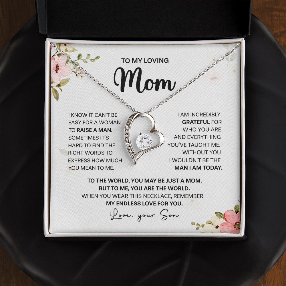 Mom My Endless Love, Forever Love Necklace, Anniversary Gift Idea For Mother