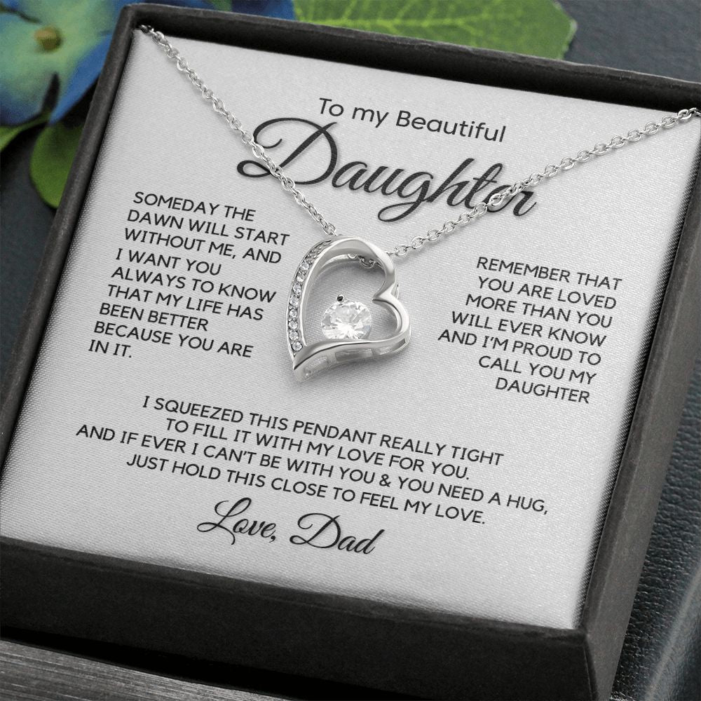 Daughter You Are Loved, Forever Love Necklace, Daughter Gift From Dad
