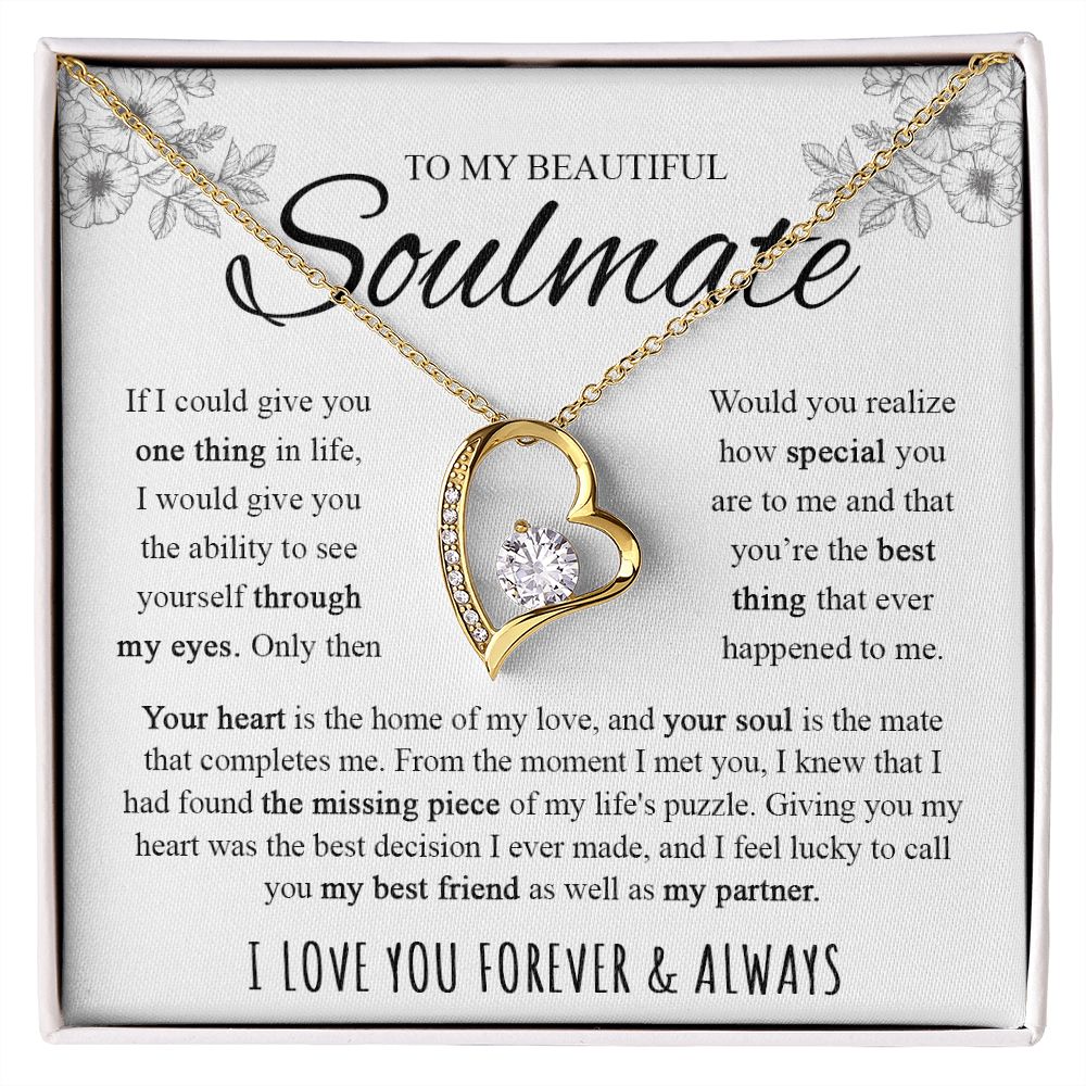 To My Beautiful Soulmate | Your Heart Is The Home Of My Love | Forever Love Necklace