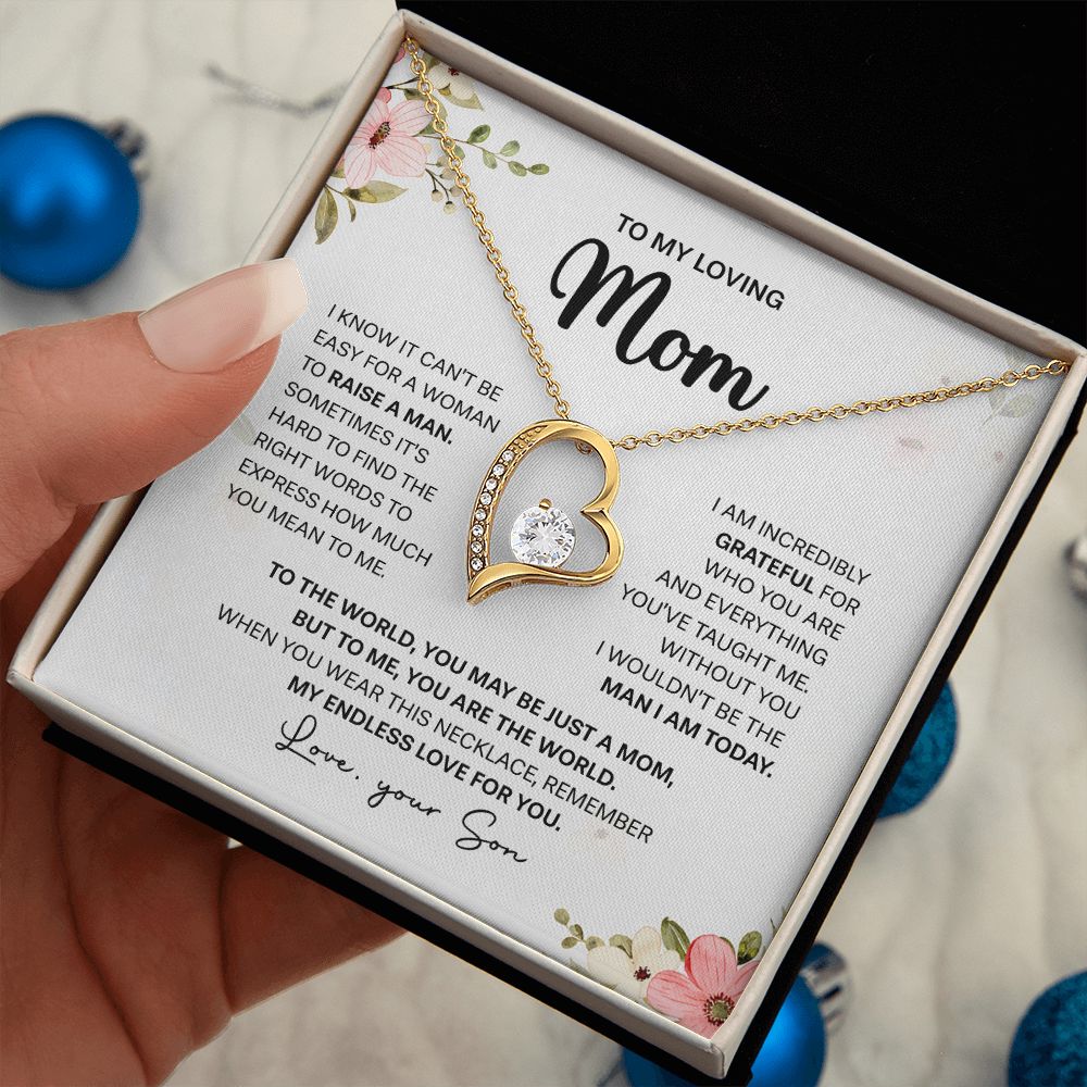 Mom My Endless Love, Forever Love Necklace, Anniversary Gift Idea For Mother