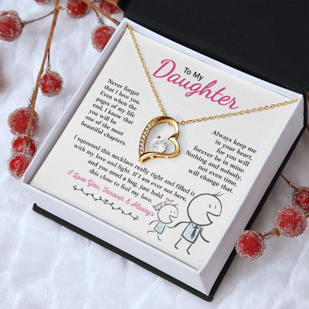 Daughter Feel My Love, Forever Love Necklace, Gift For Daughter From Dad
