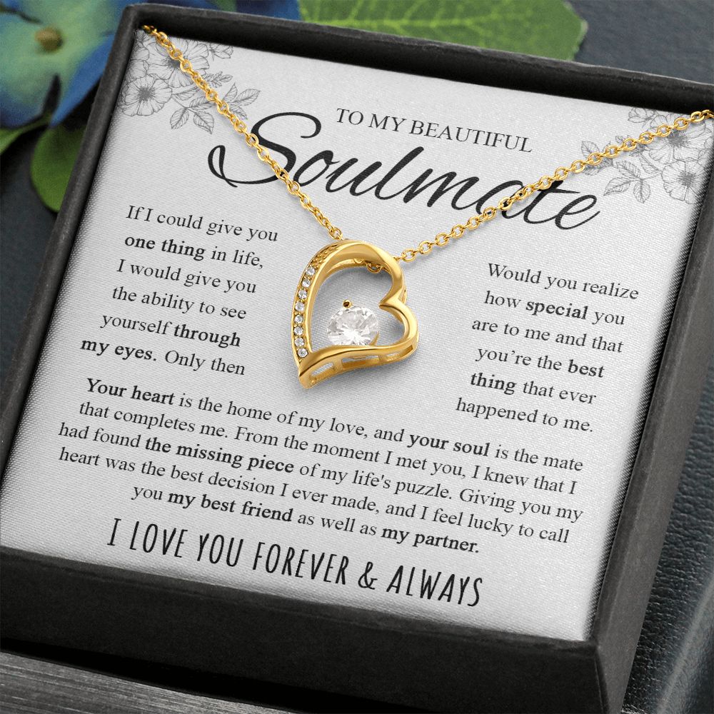 To My Beautiful Soulmate | Your Heart Is The Home Of My Love | Forever Love Necklace