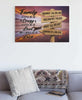 Boat In A Lake On Sunset - Personalized Names Premium Canvas - Family Crazy Loud Love