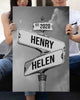 Personalized Name & Date Couple Canvas - Street Sign Wall Art Gift - Anniversary Gift Idea (US)