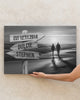 Couple Walking On The Beach - Personalized Name & Date Canvas Decor