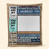 Personalized Fleece Blanket - Custom Photo I Married You - Gift For Couples