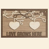 Love Grows Here - Personalized Wooden Plaque - Gift For Family