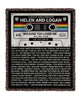 Personalized Couple Cassette Song Lyric Woven Blanket