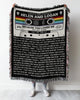 Personalized Couple Cassette Song Lyric Woven Blanket