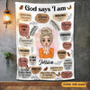 Personalized Blanket - God Says I Am - Unique Gift For Daughter, Wife, Mom