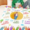 Kid Affirmations I Am Kind Grateful Loved - Personalized Blanket