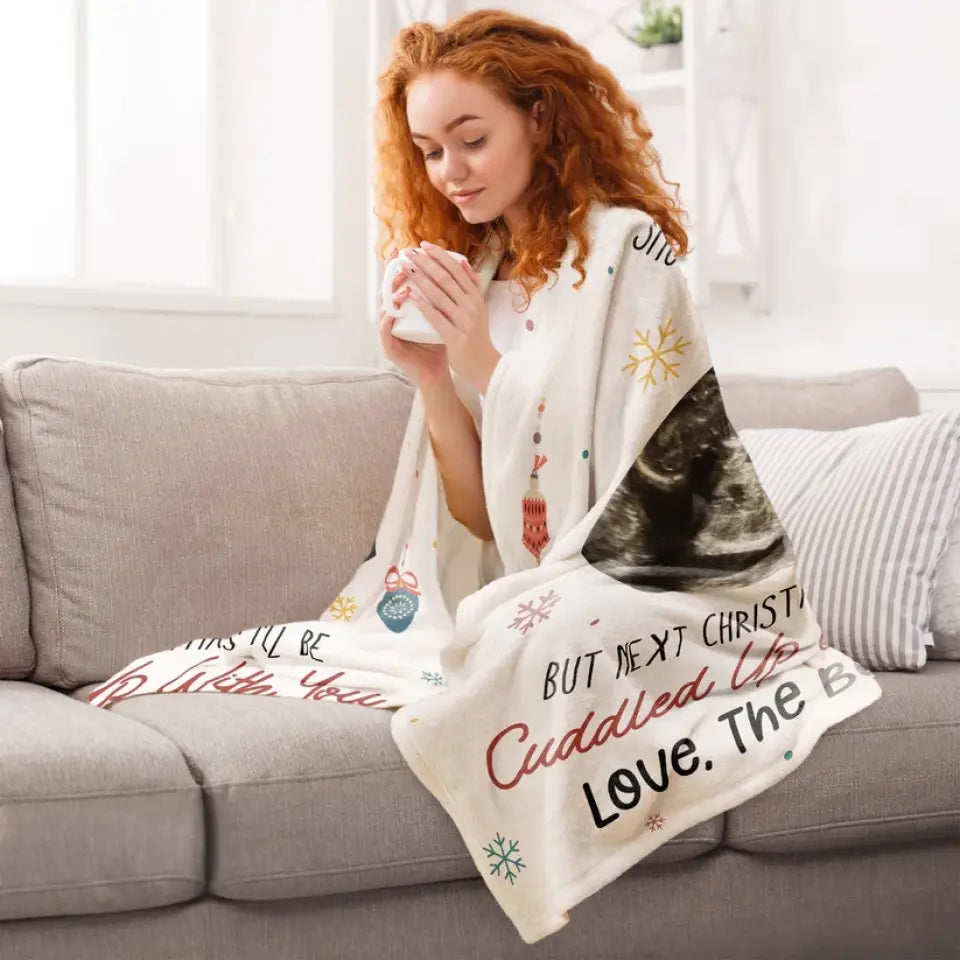 This Christmas Baby Bump - Personalized Blanket - Upload Your Photo ...