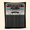 Personalized Couple Cassette Lyric Blanket