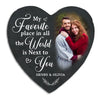 Custom Photo Heart Stone - My Favorite Place - Anniversary Gift For Husband Wife