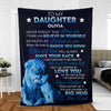 Daughter This Old Lion Will Always Have Your Back - Customized Name Blanket - Christmas Gift For Daughter