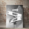 Personalized Name & Date Couple Canvas - Street Sign Wall Art Gift - Anniversary Gift Idea (US)