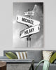 Couple Street Sign Personalized Name & Date Canvas - Wedding Gift - Anniversary Gift Idea