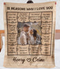 12 Reasons Why I Love You - Personalized Blanket For Couples - Valentine's Day Gift