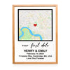 Personalized First Date Map Framed Poster - Gift For Couples