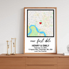 Personalized First Date Map Framed Poster - Gift For Couples