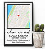 Personalized First Date Map Framed Poster - Gift For Couples