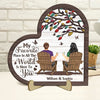 My Favorite Place In All The World - Gift For Couples - Personalized 2-Layered Wooden Plaque With Stand