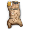 Papa Bear Custom Shaped Pillow - Father's Day Gift