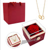 Interlocking Hearts Necklace - W/Engraved Necklace & Rose Box