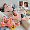 Custom Funny Face Shaped Photo Pillow - Happy Man With Beer Face