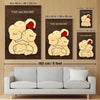 Personalized Family Names Wall Art Canvas - Elephant Family Puzzle Style