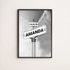 Personalized Family Name & Date Premium Framed Canvas - Vintage Street Sign Wall Art