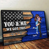 Couple Nation Flag Gift by Occupation For Her, For Him - Personalized Poster - Anniversary Gift Idea