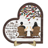 My Favorite Place In All The World - Gift For Couples - Personalized 2-Layered Wooden Plaque With Stand