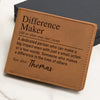 Personalized Engraved Wallet - Difference Maker - Perfect Gift for Dad, Appreciation, Leader, Friends