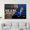 Personalized Canvas - Couple Nation Flag Gift by Occupation For Her, For Him