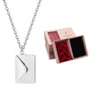 Personalized Engraved Love Letter Necklace With Rose Box